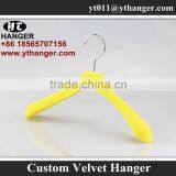 IMY-324 yellow velvet colored hanger for kids velvet cute hanger