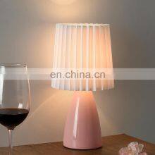 Wholesale Office Bedroom Bedside Desk Lamp Hotel Coffee Nordic Style Portable White Ceramic LED Table Light thumbnail-3