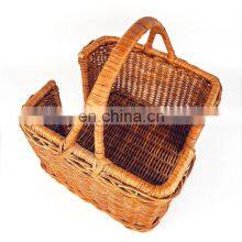 Vintage Wicker Napkin Tissue Holder With Handle Easy Bring Cheap Wholesale Picnic Caddy Storage Wovenmade in Vietnam thumbnail-4
