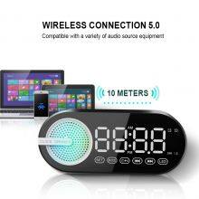 New Arrival Product Digital Display Bass Sound RGB Light Effects Wireless Bluetooth Speaker With FM Radio And Alarm Clock thumbnail-3