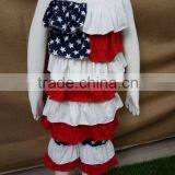 New Cute American Baby Girls July 4th Boutique Outfits Knit Cotton Layered Dress Clothing Sets Kids Girls Patriotic Outfits thumbnail-4