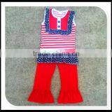 Silver Anchor Sticker Shorts Outfits Summer Custom Baby Girls Handmade Smocked July 4th Design Clothing Sets thumbnail-2
