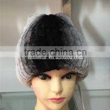 High Quality Cute and Fancy Real Rabbit With Silver Fox Fur Christmas Hat thumbnail-2