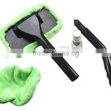 Car extendable windshield auto window cleaner washing brush with long handle and microfiber clothes