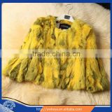 Fashion Garment Short Lady Winter natural rabbit fur coat with 9 colors