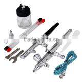 Professional Dual Action Gravity Suction Feed Airbrush Kit With Two Airbrushes Hose for Body Paint AS-34 thumbnail-3