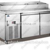 commercial stainless steel Pizza fridge/Kitchen pizza worktable refrigerator/Hotel Pizza freezer