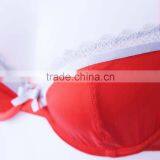 China Bra Factory Red Color no Pad Women Bralette With Lace thumbnail-2