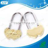 AJF Russian Style Love Heart Padlock With Swans for Wedding or Valentine's Day