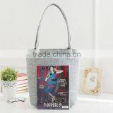 Women Famous Brand Japanese Style Simple Design Patchwork Shoulder Bag Shopping Bags Tote Wool Felt Handbags thumbnail-3