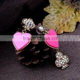 Poker Pink Heart Pendant Design Earrings of Heart, Top Design Earring thumbnail-3