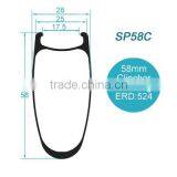 Customized 25mm Wide 58mm Deep U Shape 700c Toray Carbon Fiber Rims Dimple Clincher thumbnail-5