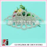 HC-0175 Hollow Silver White Rhinestone Sew Applique For Dancer Costumes