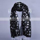 Snowflake Pattern Scarf Voile Scarves 180*90 Pashmina Shawls Muslim thumbnail-2