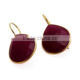 Dyed Ruby Pear Gemstone Earrings