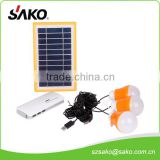 3W Mini solar power kits with 7200mAH solar power bank and 3PCS*1.5W LEDs for lighting