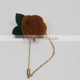 2016 Men Brooch Flower Lapel Pin Suit Boutonniere Fabric Pin Button Stick Flower Brooches Pin For Weddiing thumbnail-2