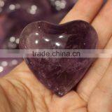 Natural Carved Amethyst Heart Shape Quartz Crystal Stone Hearts for Gift thumbnail-4