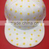 White Baseball Cap With Full Moon Embroidery
