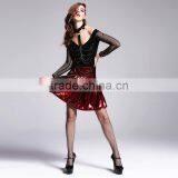 Devil Fashion 2015 PUNK Gothic Leather Skirts in Red Made in China SKT01502 thumbnail-2