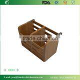 DR001 Bamboo Folding Dish Rack With Flatware Holder Set thumbnail-4
