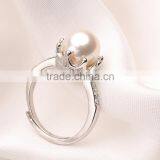 Latest Design Finger Ring Silver 925 Wedding Jewelry Pearl Rings thumbnail-4
