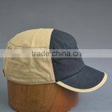 100% Cotton Canvas Army Cap With Embossed pu Leather thumbnail-4