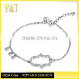 New Design Fashion Gold Bracelets Desgin for Women and Girls 925 Sterling Silver Hasma Hands With AAA cz European (AB-010) thumbnail-1