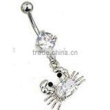 Surgical Steel Crab Dangle Belly Button Ring Body Piercing Jewelry