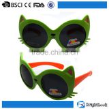 Cat shape TPE material soft frame easy foldable sunglasses for kids