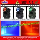 7*10W 4-in-1 RGBW Mini Moving Head Wash Light for Disco/dj/club/party