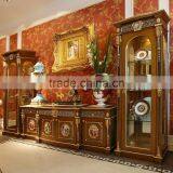 Luxury French Rococo Living Room Furnitur TV Cabinet Set/ Retro Vivid Hand Carved Solid Wood TV Cabinet & Display Cabinet thumbnail-6