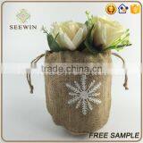 100% Burlap Drawstring Cheap Jute Bags thumbnail-1