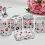 Flower Ceramic Bathroom Accessories Set thumbnail-2
