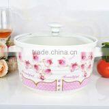 9" Porcelain Round Microwave Saucepan With Glass Lid thumbnail-2