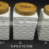 White Colour Coffee Sugar Tea Ceramic Storage Jar thumbnail-4