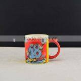 Stoneware Color Glazed Ceramic Coffee Mug With Spoon thumbnail-1