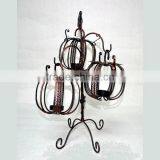 Three Pumpkin Shape Candle Holders With Stand thumbnail-1