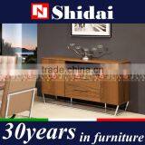 Wood Buffet 2 Storage Drawers 2 Storage Cabinets Dining Room Walnut Finish Metal Base H-816 thumbnail-1