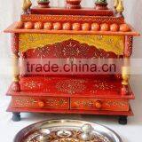 Hand Painted Wooden Temple With 2 Drawers thumbnail-5