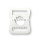 White Chin Strap Buckle in 5/8", Plastic Adjustable Buckle With Teeth In White, Plastic Adjustable Loop With Teeth in White thumbnail-2