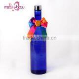 Pre-made Cheap Satin Rainbow Wine Bottle Bow With Rubber thumbnail-1