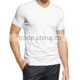 Wholesale Bulk Plain White Black Navy Blue V-Neck Crew Men Blank Custom Embroidery Printing T-Shirt Factory thumbnail-1