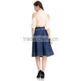 2017 Lady Midi Latest Model Denim Skirt Jean thumbnail-6