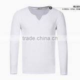 Latest High Quality Long Sleeve Bulk V-neck T-shirt for Man thumbnail-4