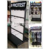 Double Hangrail Merchandiser With White Shelves Garment Display thumbnail-4