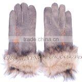 CX-A-59F Fashion Winter Warm Genuine Double Face Sheep Leather Women Glove thumbnail-3