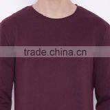 Maroon Sweatshirt Round Neck Long Sleeves Custom Color Plain Mens Casual Autumn Sweater 260G Cotton Fleece Fashion Solid Sweater thumbnail-5