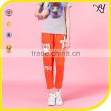 wholesale women red patch work printing gym wear track pants sweat pants