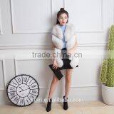 2016 New Fashion Womens Real Whole Plaid Fox Fur Waistcoats Lady Real Fur Vests Winter Sleeveless Outercoat thumbnail-1